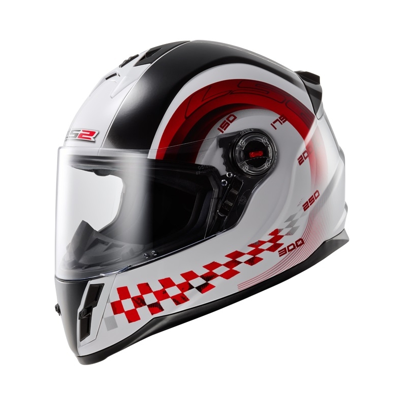 Detská prilba na motorku LS2 FF392 Chrono Junior bielo-červená vypredaj