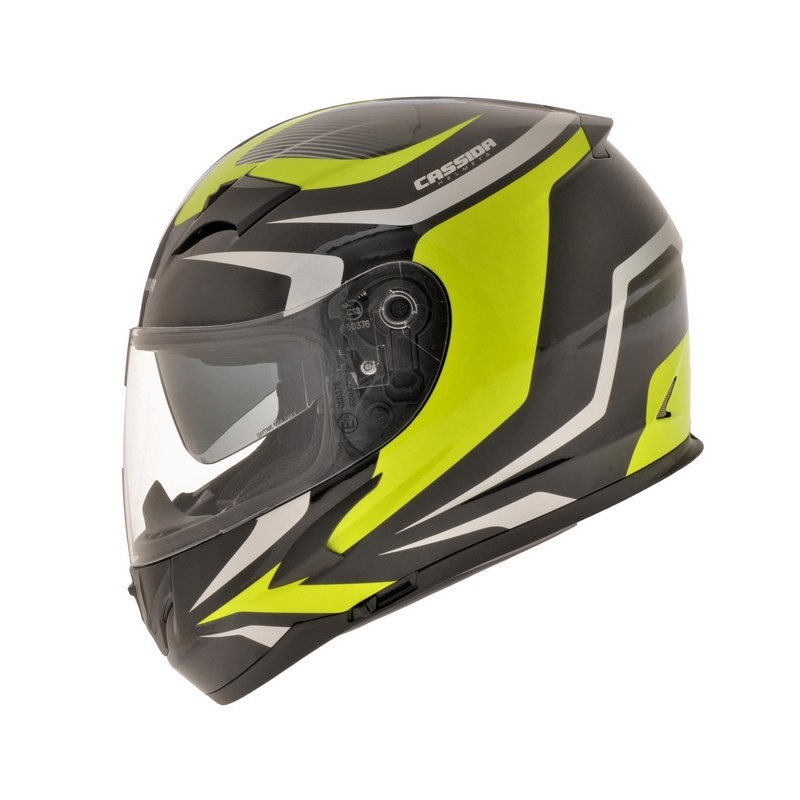 Prilba na motocykel Cassida Integral 2.0 čierno-šedo-fluoroscenčno-žltá