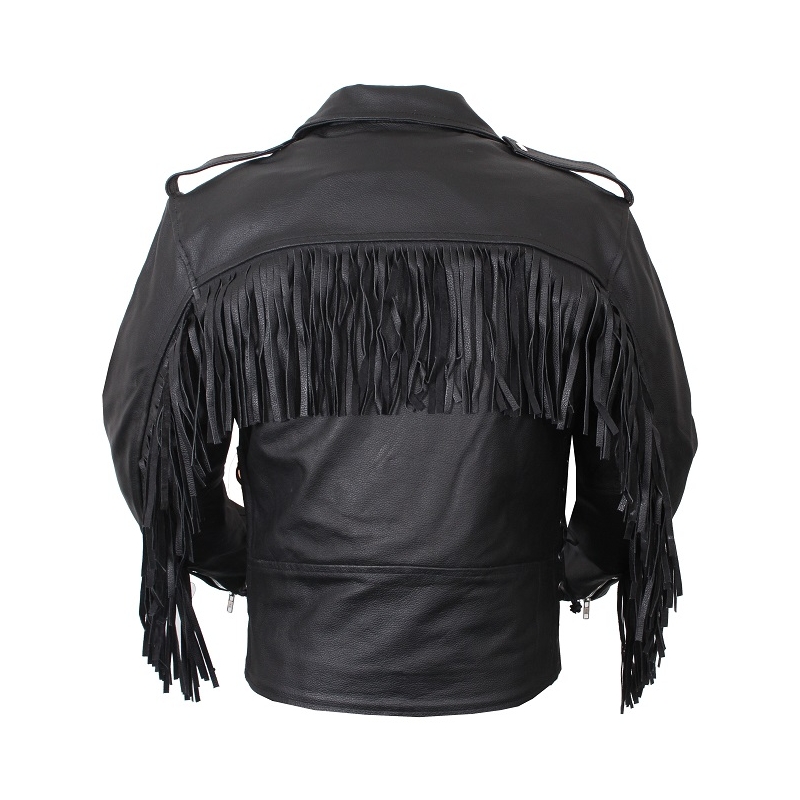 Pánska kožená bunda so strapcami RSA Boston - krivák výpredaj