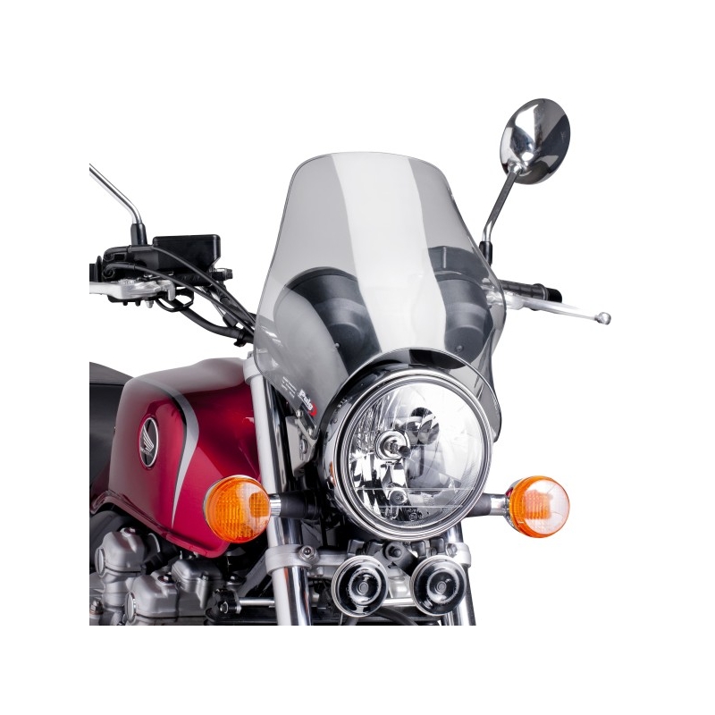 Plexi na motorku PUIG NAKED dymové univerzálne