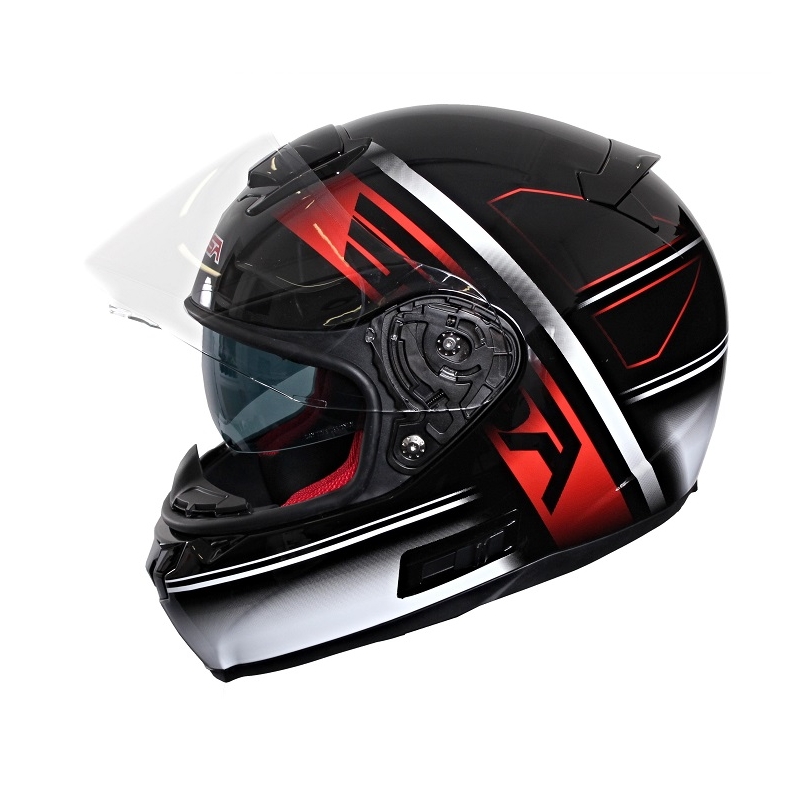 Prilba na motocykel RSA SR-01 čierno-červeno-biela výpredaj