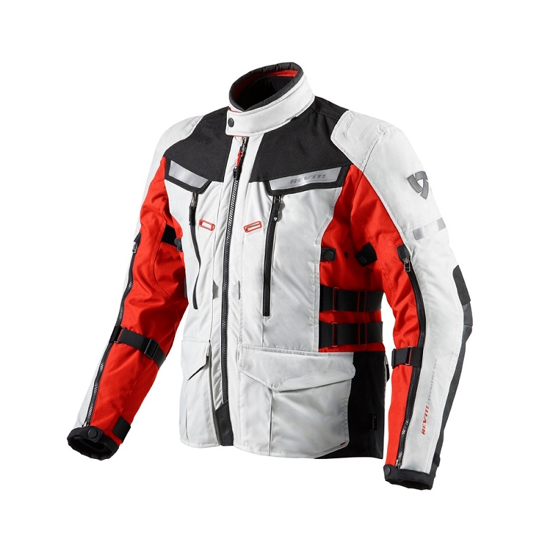 Bunda na motorku Revit Sand 2 strieborno / červená vypredaj výpredaj