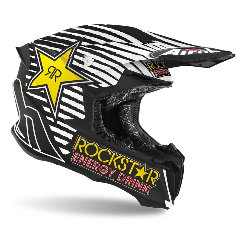 Motokrosová prilba Airoh Twist Rockstar 2021 čierno-bielo-žltá výpredaj