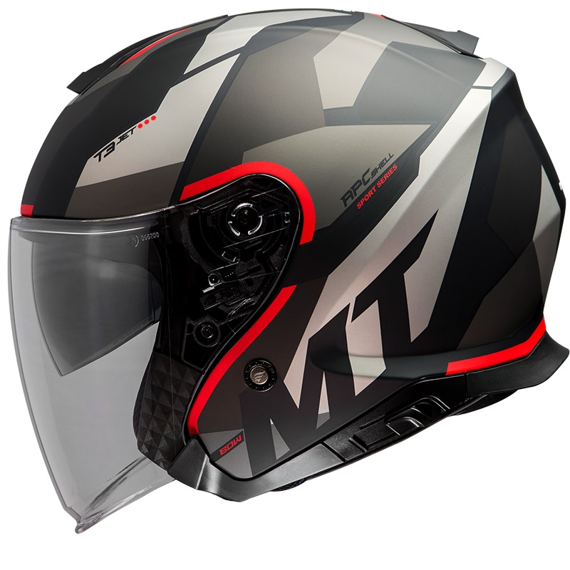 Otvorená prilba na motocykel MT Thunder 3 SV Bow čierno-šedo-červená