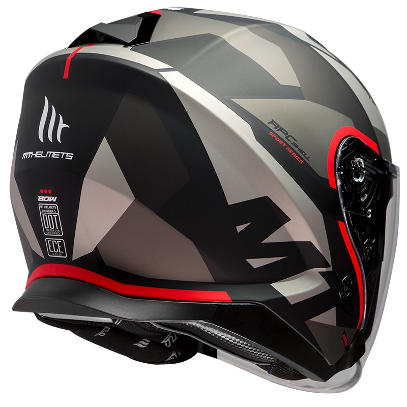 Otvorená prilba na motocykel MT Thunder 3 SV Bow čierno-šedo-červená