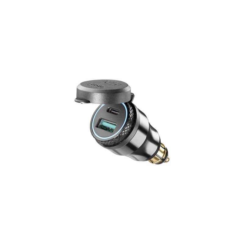 DIN adaptér Interphone s 1 x USB a USB-C výstupom pre motocykle