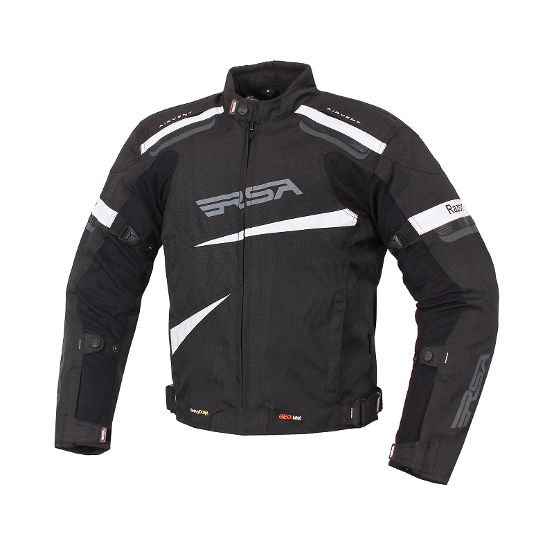 Bunda na motocykel RSA Razor čierno-biela výpredaj
