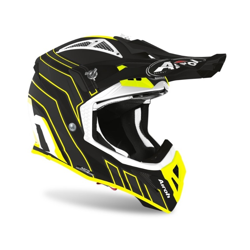 Motokrosová prilba Airoh Aviator Ace Art čierno-fluorescenčno žltá