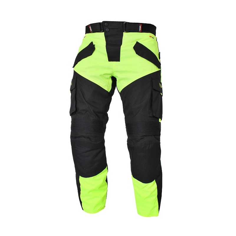 Nohavice na motorku RSA Tops čierno-fluo žlté vypredaj výpredaj