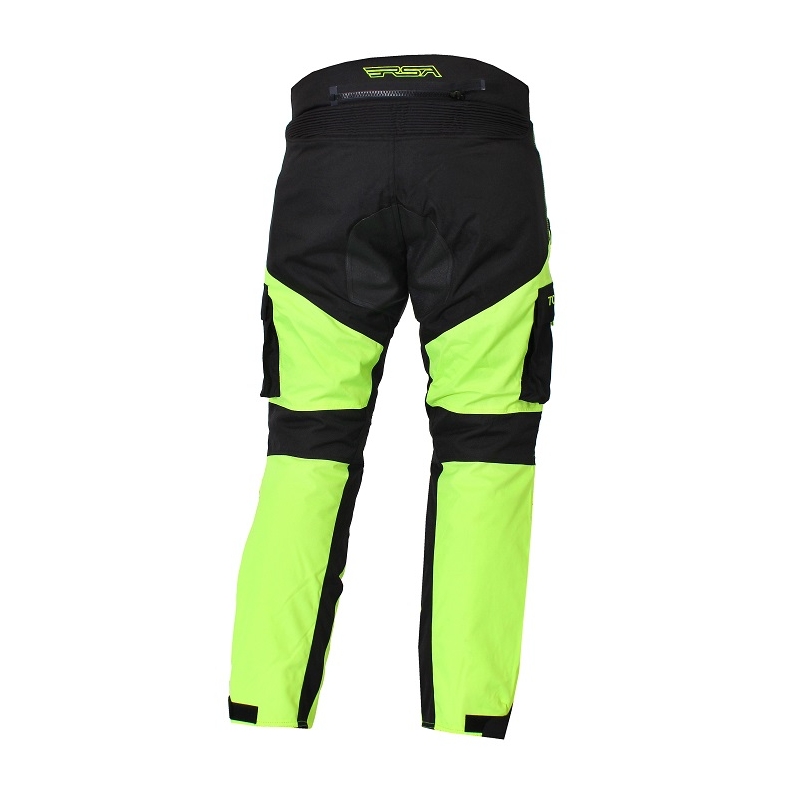 Nohavice na motorku RSA Tops čierno-fluo žlté vypredaj výpredaj