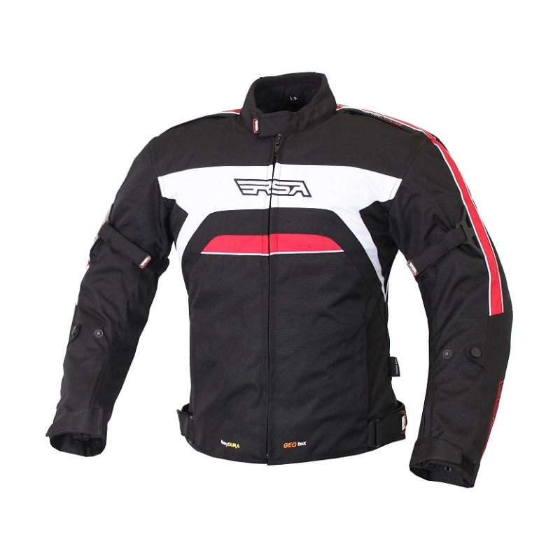 Bunda na motorku RSA Iron čierno-červená vypredaj výpredaj