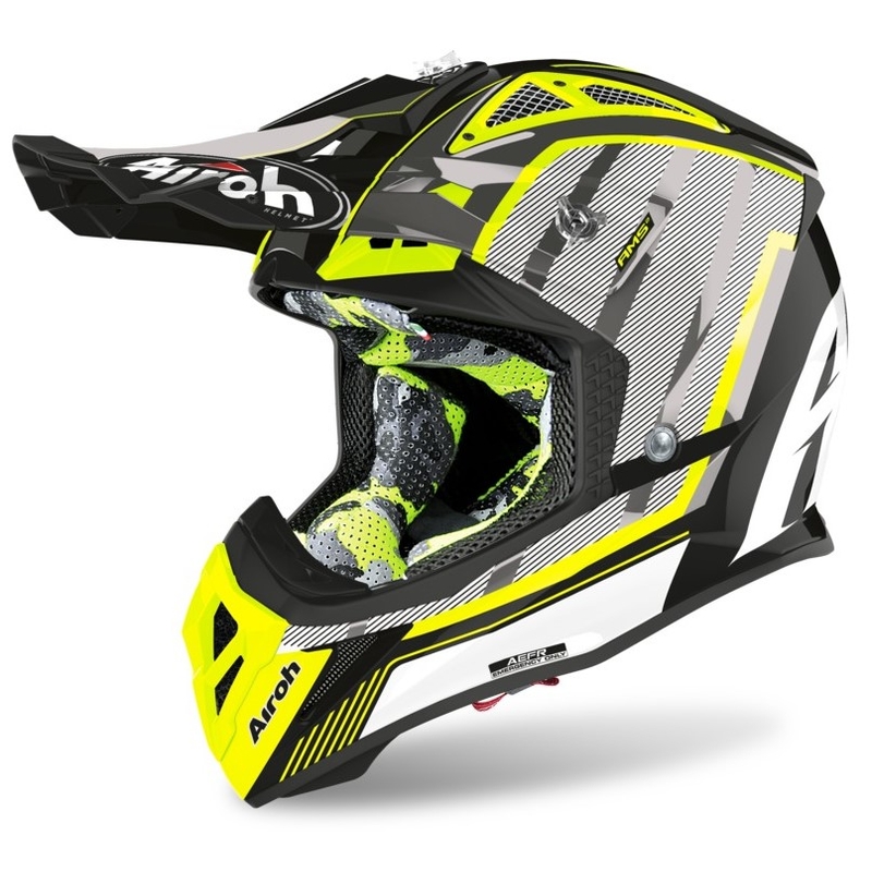 Motokrosová prilba Airoh Aviator Glow 2.3 AMS2 žlto-čierno-šedá