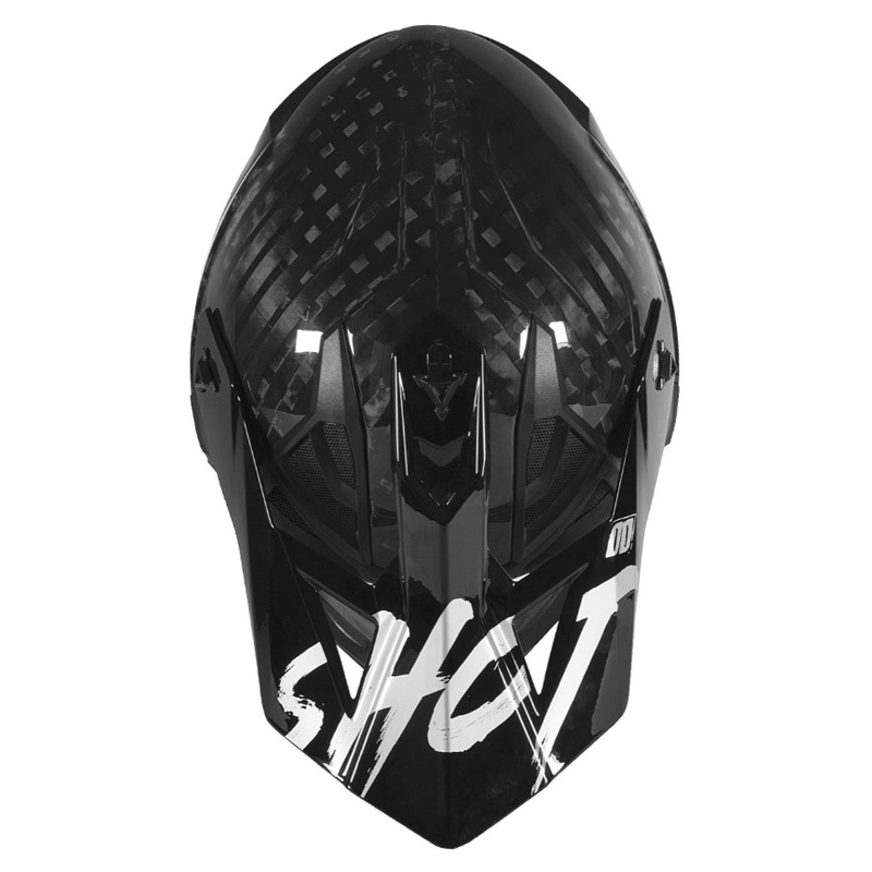 Motokrosová prilba Shot Lite Uni Solid Carbon čierno-strieborná výpredaj