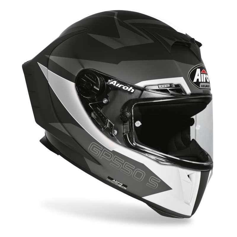 Integrálna prilba Airoh GP 550S Vector čierno-bielo-strieborná
