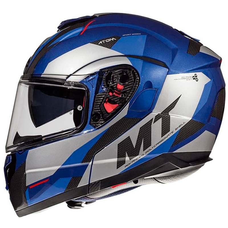 Odklápacia prilba na motocykel MT Atom SV TRANSCEND E7 modrá výpredaj