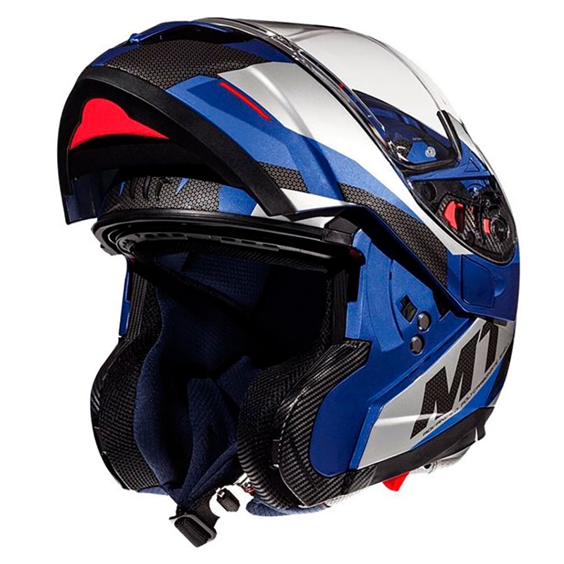 Odklápacia prilba na motocykel MT Atom SV TRANSCEND E7 modrá výpredaj