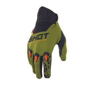 Motocrossové rukavice Shot Devo Storm čierno-khaki zelené výpredaj