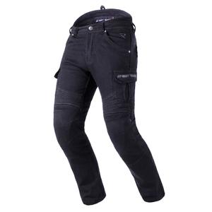 Predĺžené jeansy na motocykel Street Racer Cargo CE čierne