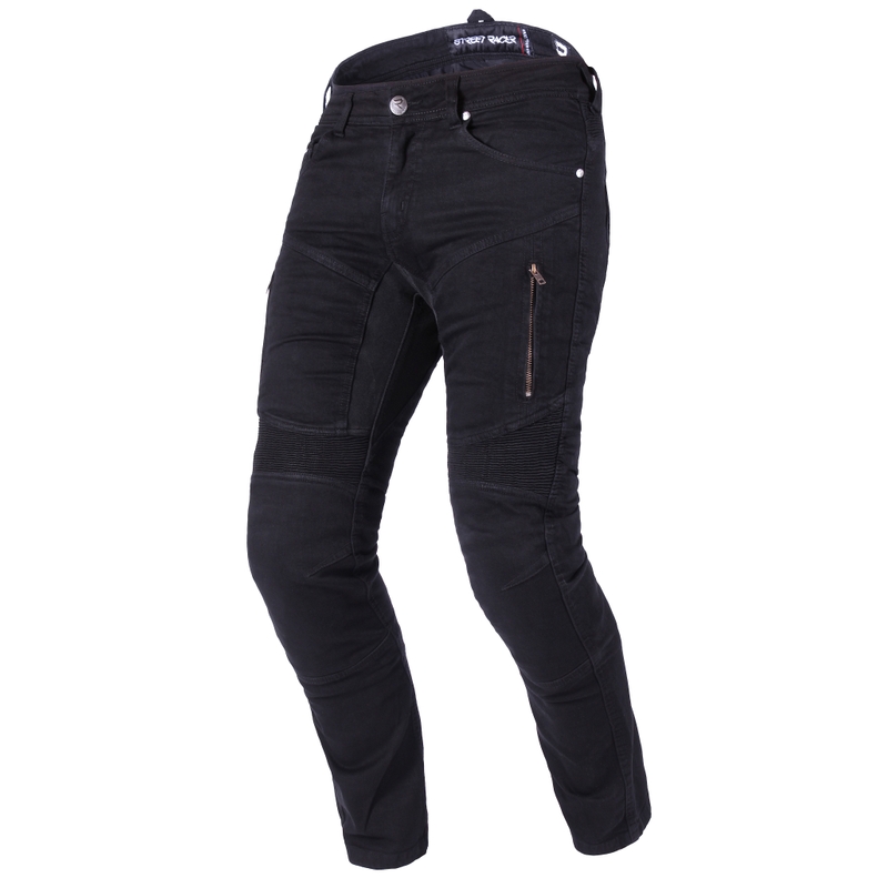 Jeansy na motocykel Street Racer Stretch II CE čierne