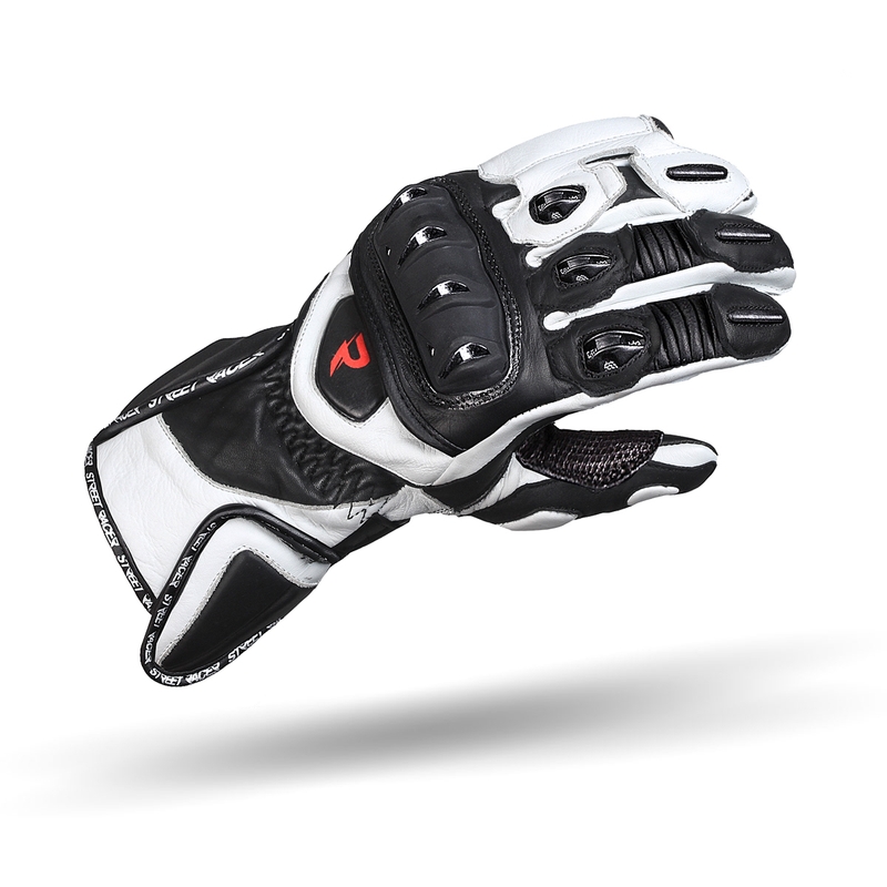 Rukavice na motocykel Street Racer Virus čierno-biele - II. akosť