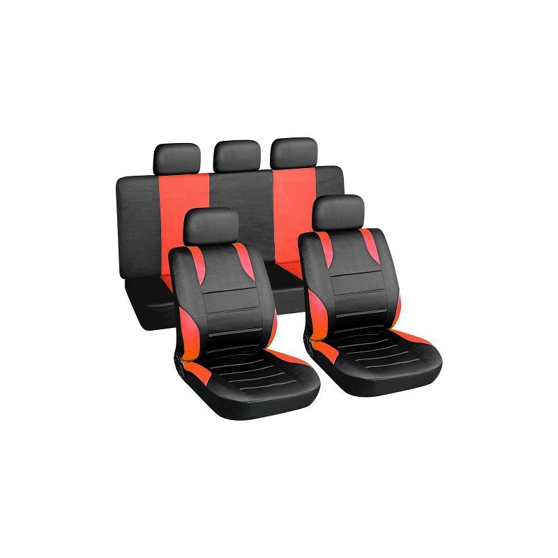 Poťahy sedadiel sada 9 ks červené AIRBAG