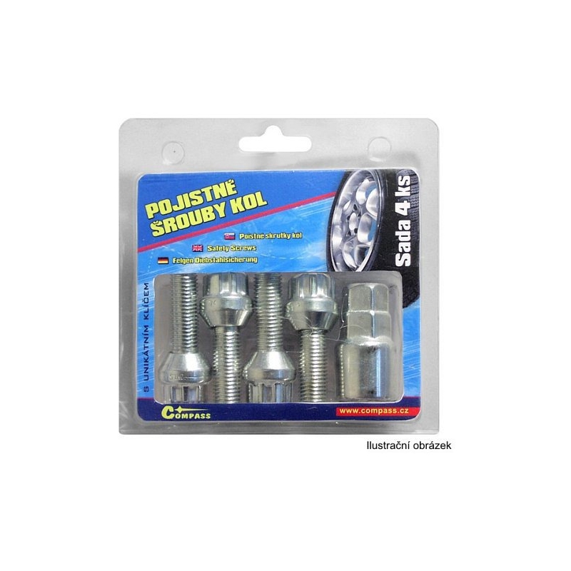 Bezpečnostné skrutky kolies M14 x 1 D