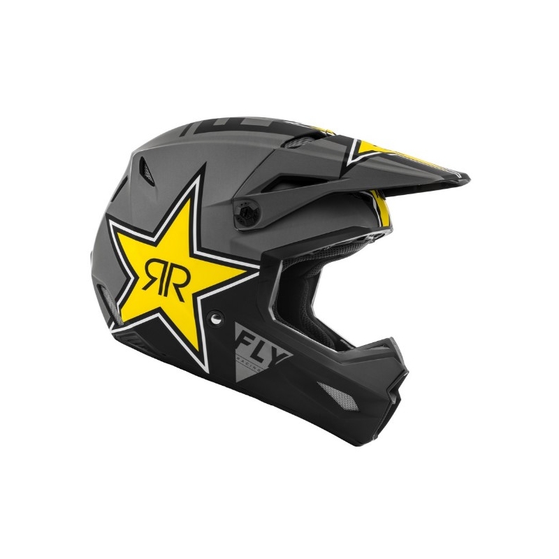 Motokrosová prilba FLY Racing Kinetic Rockstar šedo-čierno-žltá