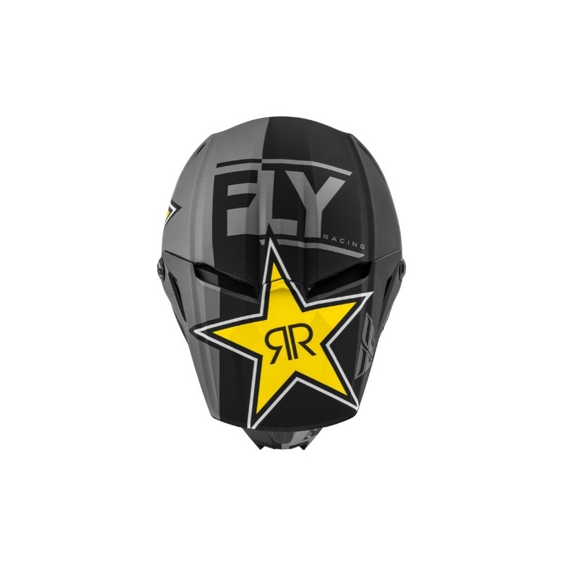 Motokrosová prilba FLY Racing Kinetic Rockstar šedo-čierno-žltá