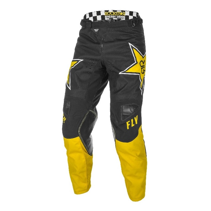 Motokrosové nohavice FLY Racing Kinetic Rockstar 2021 žlto-čierne