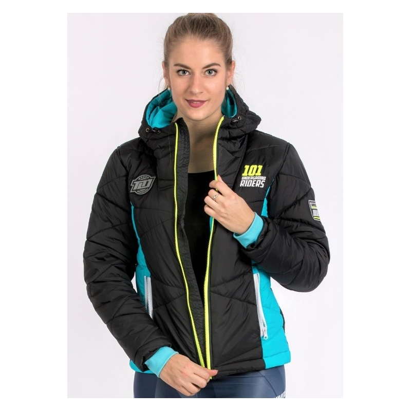 Dámska bunda 101 Riders Defrost čierno-modro-fluo žltá