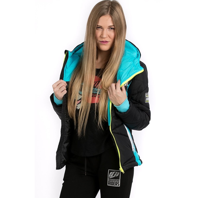 Dámska bunda 101 Riders Defrost čierno-modro-fluo žltá