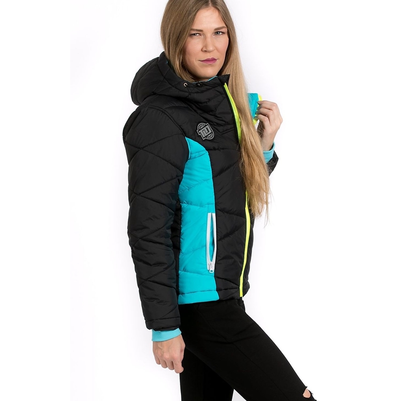 Dámska bunda 101 Riders Defrost čierno-modro-fluo žltá
