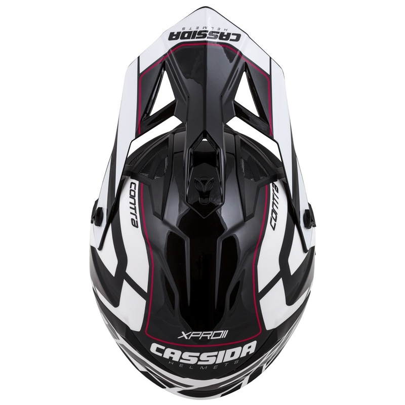 Motokrosová prilba Cassida Cross Pro II Contra bielo-červeno-čierna
