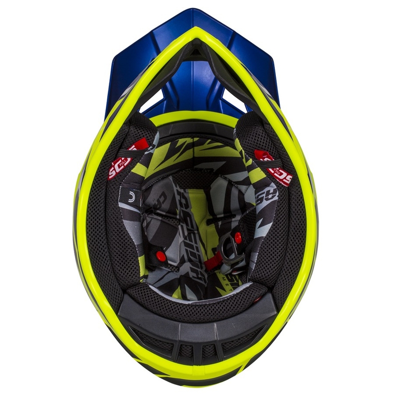 Motokrosová prilba Cassida Cross Pro II Contra fluorescenčno žlto-modro-biela