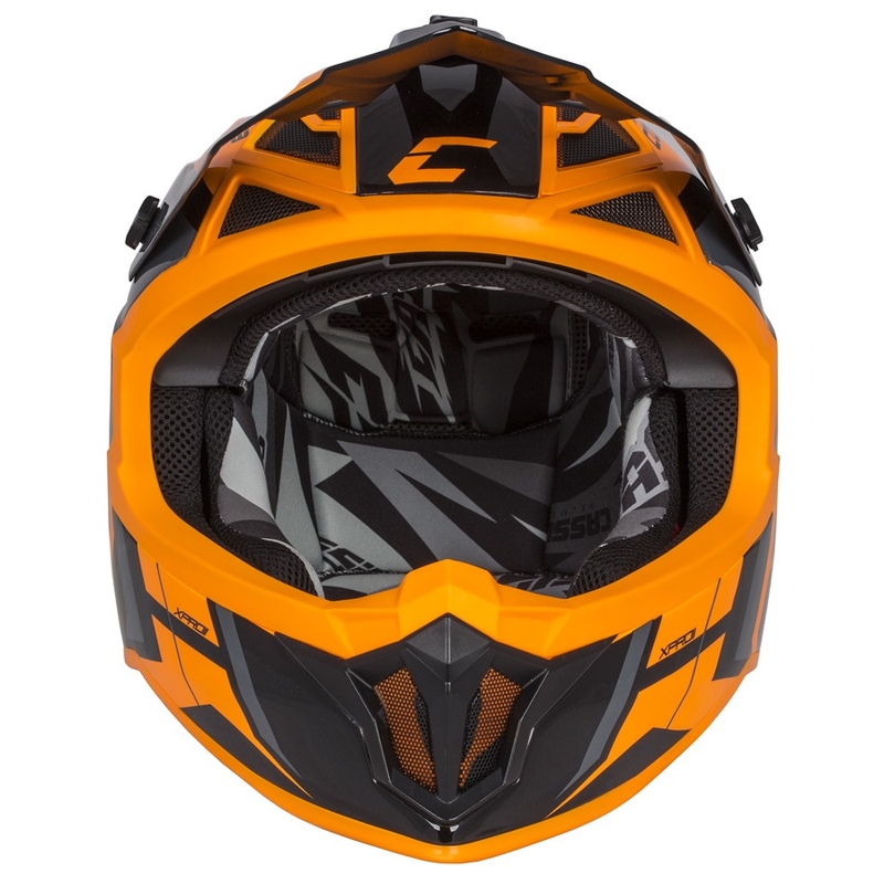 Motokrosová prilba Cassida Cross Pro II Contra oranžovo-čierno-šedá