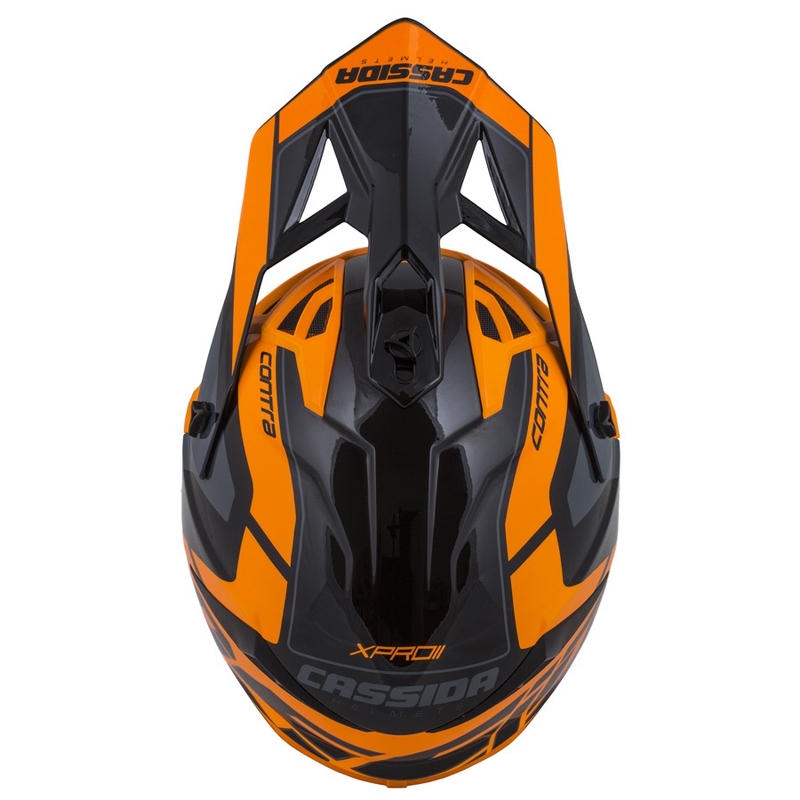Motokrosová prilba Cassida Cross Pro II Contra oranžovo-čierno-šedá