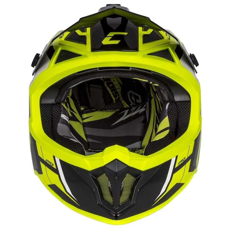 Motokrosová prilba Cassida Cross Pro II Contra fluorescenčno žlto-šedo-čierna
