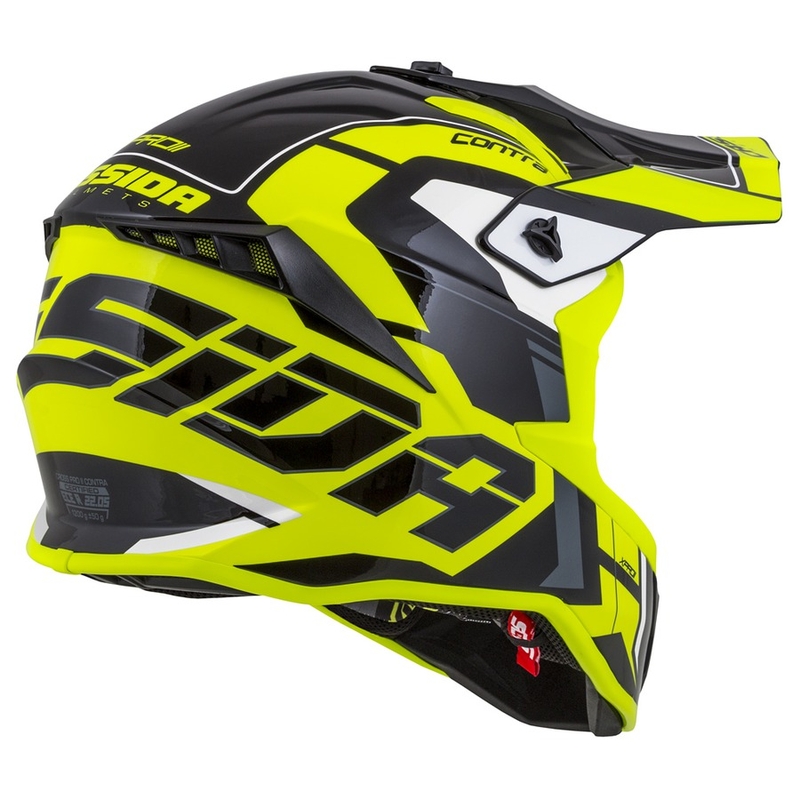Motokrosová prilba Cassida Cross Pro II Contra fluorescenčno žlto-šedo-čierna