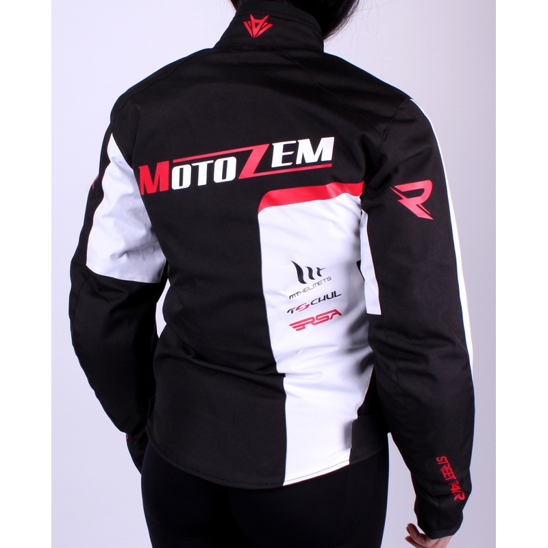Dámská bunda na motocykel MotoZem Edition čierno-biela výpredaj