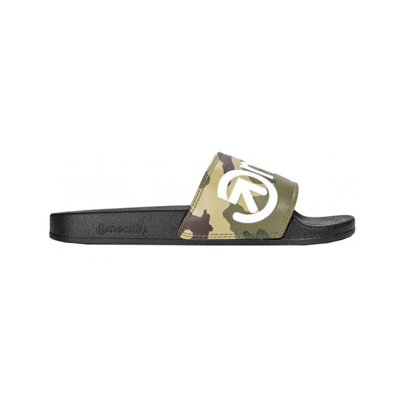Pánske šľapky Meatfly Hudson camo zelené