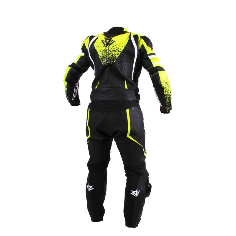Pánská kombinéza na motocykel RSA Fluo Glass čierno-fluo žltá výpredaj