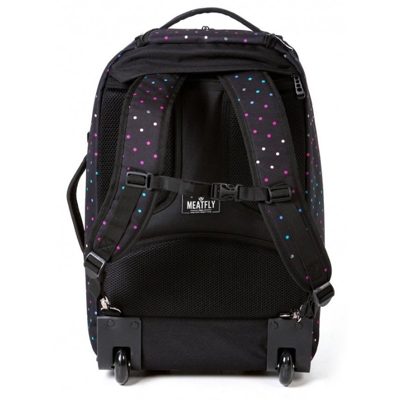 Kufor Meatfly Revel Trolley Bag čierno-ružový