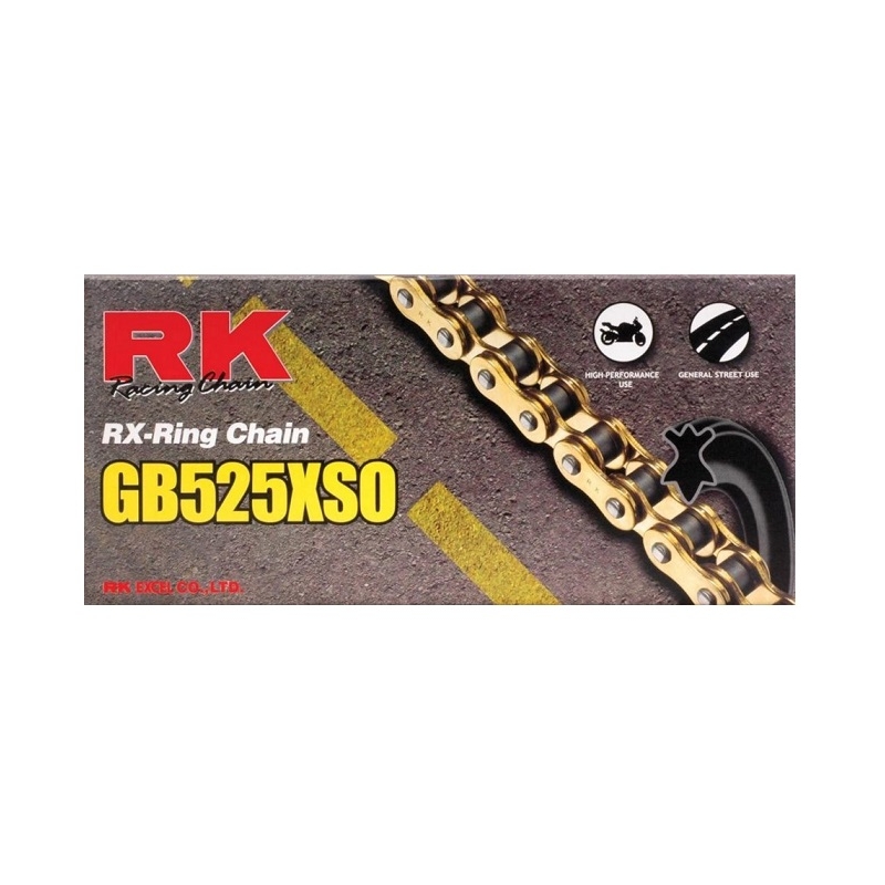 Reťaz RK 525 XSO 126 článkov X-krúžky zlatý