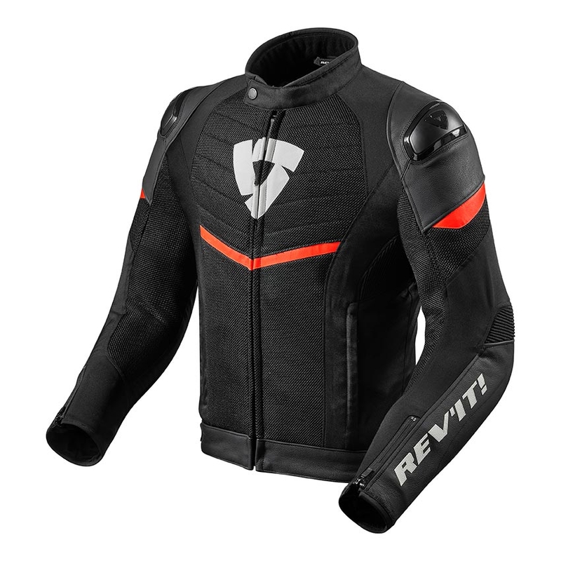 Bunda na motocykel Revit Mantis čierno-neónovo červená výpredaj