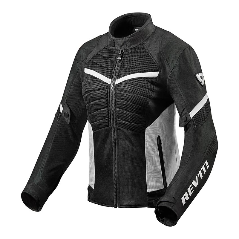 Dámska bunda na motocykel Revit Arc Air čierno-biela výpredaj