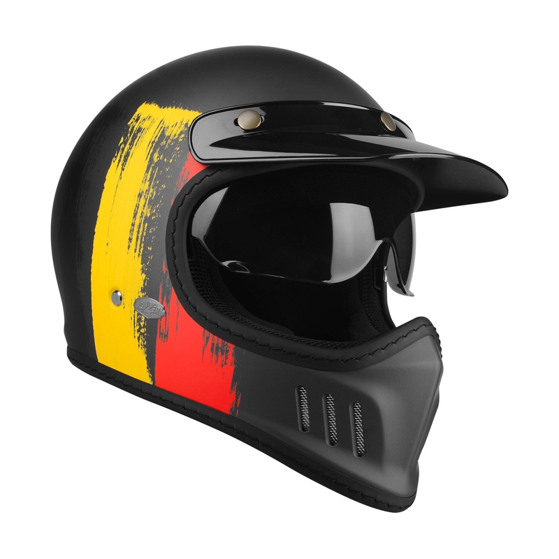 Prilba na motocykel Lazer Cross TT Belgium čierno-červeno-žltá