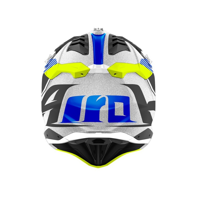 Motokrosová prilba Airoh Aviator 3.0 Wave 2022 bielo-modro-fluorescenčno žltá výpredaj