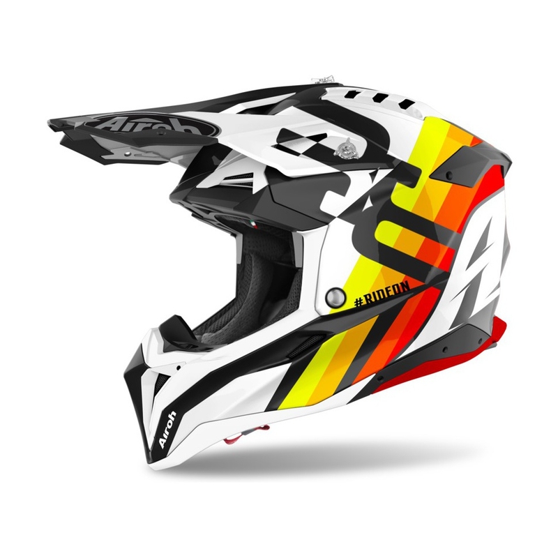 Motokrosová prilba Airoh Aviator 3.0 Rainbow 2021 bielo-žlto-oranžovo-červená výpredaj