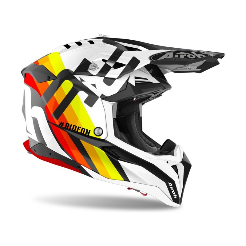 Motokrosová prilba Airoh Aviator 3.0 Rainbow 2021 bielo-žlto-oranžovo-červená výpredaj