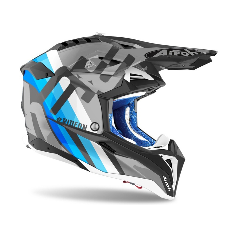 Motokrosová prilba Airoh Aviator 3.0 Rainbow 2021 šedo-modro-biela